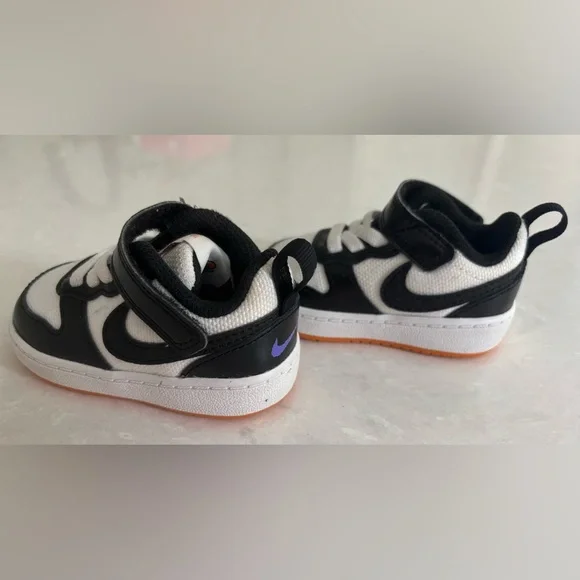 Nike Court Borough Toddler Shoes, White/Black, Size 3C - Picture 2 of 7